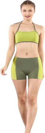 RUKO 2260-1 KIZ ÇOCUK YEŞİL ŞORTLU BİKİNİ