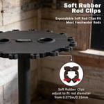 Rush Creek Creations 16 Çubuk İplik Olta Rafı - Garaj, Bodrum veya Kulübe için Premium Olta Tutacağı - Balık Ağları, Mücadele ve Aksesuarlar için Üst Plaka Ekleri - Olta Takımı Depolama