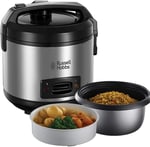 Russell Hobbs 19270-56 Buharlı Pişirici, 9 L, 800 Watt, 60 Dakika Zamanlayıcı, Bulaşık Makinesinde Yıkanabilir, BPA İçermez, Pirinç/Yumurta kapları, Paslanmaz Çelik/Siyah