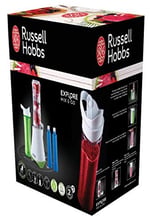 Russell Hobbs 21350 - 56 Blender Mix Smoothie Yapıcı, 0,4 PS Güçlü Motor (300 Watt, 24.000 dev/dak), İki Adet BPA İçermeyen Şişe Dahil, Paslanmaz Çelik Bıçaklı, 0,6
