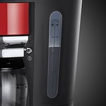Russell Hobbs 21700-56 Retro Ribbon Filtre Kahve Makinesi Kırmızı, 10 Fincana Kadar, 1.25 L Cam Sürahi, Retro Tasarım, Demleme ve Isıtma Ekranı, Otomatik Kapanma, Isıtma Plakası, 1000W