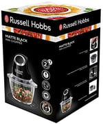 Russell Hobbs 24662-56 elektrikli mini parçalayıcı [saklama kapağı dahil cam kap] mat siyah (500 ml, sebze parçalayıcı, mikser, çoklu ve evrensel parçalayıcı, sebze, meyve ve et için)