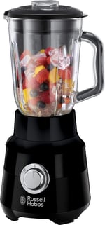 Russell Hobbs 24722-56 blender [1,5 l cam kap] mat siyah (güçlü 0.9PS motor, darbe/buz kırma fonksiyonu, paslanmaz çelik bıçak, BPA içe - Seçenekler: Blender, Tek, El mikseri, tek, Entsafter Weixdf...