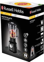 Russell Hobbs 24722-56 blender [1,5 l cam kap] mat siyah (güçlü 0.9PS motor, darbe/buz kırma fonksiyonu, paslanmaz çelik bıçak, BPA içe - Seçenekler: Blender, Tek, El mikseri, tek, Entsafter Weixdf...