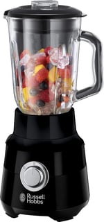 Russell Hobbs 24722-56 blender [1,5 l cam kap] mat siyah (güçlü 0.9PS motor, darbe/buz kırma fonksiyonu, paslanmaz çelik bıçak, BPA içe - Seçenekler: Blender, Tek, El mikseri, tek, Entsafter Weixdf...