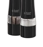 Russell Hobbs 28010-56 Tuz ve Karabiber Öğütücü Seti, Elektirikli, Seramik Öğütücü, İnce ve İri Ayarlanabilir Öğütme Seviyesi, LED Aydınlatma, Pille Çalıştırma, Baharat Öğütücü, Siyah