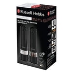 Russell Hobbs 28010-56 Tuz ve Karabiber Öğütücü Seti, Elektirikli, Seramik Öğütücü, İnce ve İri Ayarlanabilir Öğütme Seviyesi, LED Aydınlatma, Pille Çalıştırma, Baharat Öğütücü, Siyah