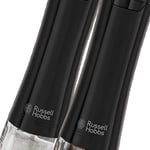 Russell Hobbs 28010-56 Tuz ve Karabiber Öğütücü Seti, Elektirikli, Seramik Öğütücü, İnce ve İri Ayarlanabilir Öğütme Seviyesi, LED Aydınlatma, Pille Çalıştırma, Baharat Öğütücü, Siyah