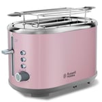 Russell Hobbs Ekmek Kızartma Makinesi Bubble Pembe, 2 Ekstra Geniş Tost Yuvası, Sandviç Eki, 6 Ayarlanabilir Kızartma Seviyesi + Buz Çözme ve Isıtma Fonksiyonu, Hızlı Kızartma Teknolojisi, 930W, 25081