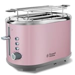 Russell Hobbs Ekmek Kızartma Makinesi Bubble Pembe, 2 Ekstra Geniş Tost Yuvası, Sandviç Eki, 6 Ayarlanabilir Kızartma Seviyesi + Buz Çözme ve Isıtma Fonksiyonu, Hızlı Kızartma Teknolojisi, 930W, 25081