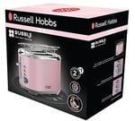 Russell Hobbs Ekmek Kızartma Makinesi Bubble Pembe, 2 Ekstra Geniş Tost Yuvası, Sandviç Eki, 6 Ayarlanabilir Kızartma Seviyesi + Buz Çözme ve Isıtma Fonksiyonu, Hızlı Kızartma Teknolojisi, 930W, 25081