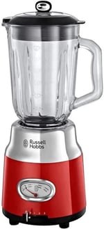 Russell Hobbs El mikseri [el mikseri] Retro kırmızı (4 hız kademesi + Turbo, daha iyi karıştırma için cam elyaf takviyeli naylondan 2 Helix çırpma teli + 2 yoğurma kancası, BPA içermez) el mikseri