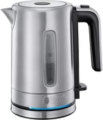 Russell Hobbs Mini Su Isıtıcısı Kompakt Paslanmaz Çelik, 0.8L, 2200W, Led Aydınlatma, Kireç Filtresi, Optimize Edilmiş Dökme Musluğu, Yerden Tasarruf Sağlayan, Küçük Seyahat Su Isıtıcısı, Kompakt Çay 