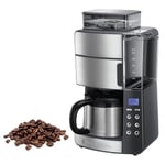 Russell Hobbs Öğütücülü kahve makinesi, termos, 10 fincan, dijital programlanabilir zamanlayıcı, 3 kademeli öğütme derecesi ayarı, 1000 W, filtre kahve çekirdekleri için Grind&Brew 25620-56