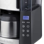 Russell Hobbs Öğütücülü kahve makinesi, termos, 10 fincan, dijital programlanabilir zamanlayıcı, 3 kademeli öğütme derecesi ayarı, 1000 W, filtre kahve çekirdekleri için Grind&Brew 25620-56