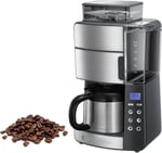 Russell Hobbs Öğütücülü kahve makinesi, termos, 10 fincan, dijital programlanabilir zamanlayıcı, 3 kademeli öğütme derecesi ayarı, 1000 W, filtre kahve çekirdekleri için Grind&Brew 25620-56