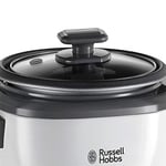 Russell Hobbs Orta Boy Pirinç Pişirici, Paslanmaz Çelik/Beyaz, Yapışmaz kaplama, bulaşık makinesinde yıkanabilir, 300 Watt) 27030-56, bir seferde 6 porsiyon (porsiyon başına 200 grama kadar)