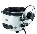 Russell Hobbs Orta Boy Pirinç Pişirici, Paslanmaz Çelik/Beyaz, Yapışmaz kaplama, bulaşık makinesinde yıkanabilir, 300 Watt) 27030-56, bir seferde 6 porsiyon (porsiyon başına 200 grama kadar)