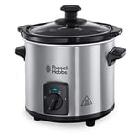 Russell Hobbs Slow Cooker Mini [ağır 2 l seramik pişirme tenceresi, isteğe göre sıcaklık dağılımı] kompakt yavaş pişirici (3 sıcaklık ayarı ve sıcak tutma fonksiyonu, 145 W) yavaş pişirici 25570-56