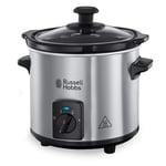 Russell Hobbs Slow Cooker Mini [ağır 2 l seramik pişirme tenceresi, isteğe göre sıcaklık dağılımı] kompakt yavaş pişirici (3 sıcaklık ayarı ve sıcak tutma fonksiyonu, 145 W) yavaş pişirici 25570-56