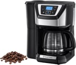 Russell Hobbs Victory Öğütücülü Kahve Makinesi (1,5 l cam sürahi, 12 fincan, dijital programlanabilir zamanlayıcı, öğütme ayarı, kahve çekirdekleri için kahve makinesi, filtre kahve makinesi 22000-56
