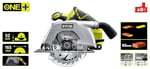 RYOBI 18 V ONE+ Akülü Daire Testere R18CS-0 (Delik Çapı 16 mm, Kesme Derinliği 52 mm'ye kadar, Rölanti Devri 4700 dev/dak, Aletsiz, Derinlik/Eğim Ayarı, Testere Bıçağı Dahil, Akü ve Şarj Cihazı Dahil