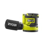 RYOBI 18 V ONE + Akülü Eksantrik Zımpara RROS18-0 (Zımpara diski boyutu 125 mm, 2,5 mm salınım devri, rölanti devri 20.000 devir/dakika, akü ve şarj cihazı hariç), yeşil ve antrasit