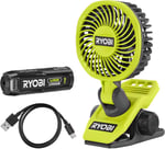RYOBI 4 V USB-LITHIUM RCF4-120G, 325°C döndürülebilir ve 180°C döndürülebilir başlık, 1 x 4 V 2,0 Ah pil ve USB-C şarj kablosu dahil