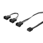 S-link SLX-F301 3to1 3*Male 4Pin+1*Female 4Pin 10cm Örgülü 360mm CPU Fan Birleştirme Kablosu