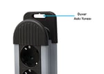S-link SPGKS03 1.5m 3G1.5mm2 900 Joule 3Lü Akım Kor. Gri Priz Çoklayıcı
