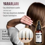 Saç Bakım Serumu – Erkek ve Kadınlar için, Aşırı Yıpranmış ve Dökülen Saçlara Özel Besleyici, Güçlendirici ve Canlandırıcı Serum, Saç Dökülmesine Karşı, Büyüme Faktörü (4 şişe – 120 ML)