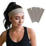 Saç Bandı 4lü Kadın Erkek Spor Elastik Kaymaz İnce Esnek Likralı Pamuk Kadın Saç Bandı Bandana Unisex Fitness Makyaj Cilt Yüz Yoga Pilates Koşu Sporcu Saç Bandı Seti