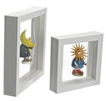 SAFE 4516 Asılı Çerçeve, Beyaz, 18 x 18 cm | Mıknatıslı Çerçeve, 3D Çerçeve, Beyaz Nesneler için, Üç Boyutlu Eşyalar