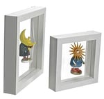 SAFE 4516 Asılı Çerçeve, Beyaz, 18 x 18 cm | Mıknatıslı Çerçeve, 3D Çerçeve, Beyaz Nesneler için, Üç Boyutlu Eşyalar