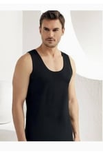 Şahinler Erkek Siyah%100 Pamuklu Penye Atlet, 2XL Beden, 5'li Ekonomik Paket