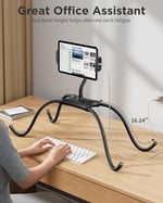 SAIJI iPad Standı, Yatak için Ayarlanabilir Ergonomik Tablet Tutucu, Yatakta Okumak için Kindle Standı, Tablet, Telefon, Kindle, Taşınabilir Monitör, Anahtar ve Daha Fazlası 4,7