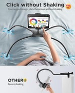 SAIJI iPad Standı, Yatak için Ayarlanabilir Ergonomik Tablet Tutucu, Yatakta Okumak için Kindle Standı, Tablet, Telefon, Kindle, Taşınabilir Monitör, Anahtar ve Daha Fazlası 4,7