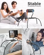 SAIJI iPad Standı, Yatak için Ayarlanabilir Ergonomik Tablet Tutucu, Yatakta Okumak için Kindle Standı, Tablet, Telefon, Kindle, Taşınabilir Monitör, Anahtar ve Daha Fazlası 4,7