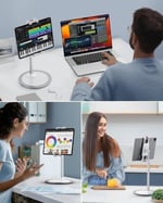 SAIJI Tablet Standı Tutucu, Ayarlanabilir Telefon Standı, 360 Derece Döner, Alüminyum Alaşımlı Cradle Masaüstü Tutucu 4.7