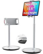 SAIJI Tablet Standı Tutucu, Ayarlanabilir Telefon Standı, 360 Derece Döner, Alüminyum Alaşımlı Cradle Masaüstü Tutucu 4.7