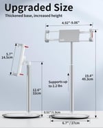 SAIJI Tablet Standı Tutucu, Ayarlanabilir Telefon Standı, 360 Derece Döner, Alüminyum Alaşımlı Cradle Masaüstü Tutucu 4.7