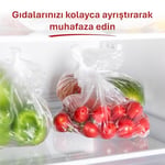 Saklama Poşeti 120'li 24X38 Cm, Sızdırmaz & Dayanıklı, Hava Geçirmez, Geri Dönüştürülebilir Saklama Torbası, Mutfak, Dondurucu, Buzdolabı, Sos Ve Sıvı Yiyecekler, Seyahat, Piknik, Okul, Ofis