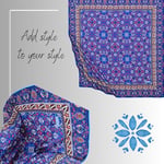 Saks Türk Motifli Çini Desen İpeksi Eşarp