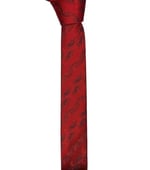 Şal Desen Kırmızı Slim Kravat