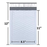 SALES4LESS #2 Poly Bubble Mailers 20,5 x 30,5 cm Dolgulu Zarf Postası Su Geçirmez 50'li Paket (PBM8512-50), Beyaz