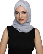 Şallı Takmatik Taşlı Hazır Türban Tesettür Bone Namaz Örtüsü
