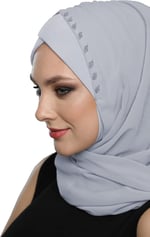 Şallı Takmatik Taşlı Hazır Türban Tesettür Bone Namaz Örtüsü