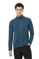 Salomon LC2276200 Tam Fermuarlı Polar Orta Katmanlı Ceket ESSENTIAL LIGHTWARM (Koyu Mavi/L/Erkek)