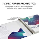 Samsill Dayanıklı .5 İnç Bağlayıcı, ABD'de Üretilmiştir, Yuvarlak Halka Özelleştirilebilir Şeffaf Görünüm Cilt, Beyaz, 8'li Paket (S88417)