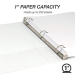 Samsill Dayanıklı 1 İnç Klasör, ABD'de Üretilmiştir, Yuvarlak Halka Özelleştirilebilir Şeffaf Klasör, Beyaz, 8'li Paket (S88437) - Seçenekler: 1-Inch, .5-Inch